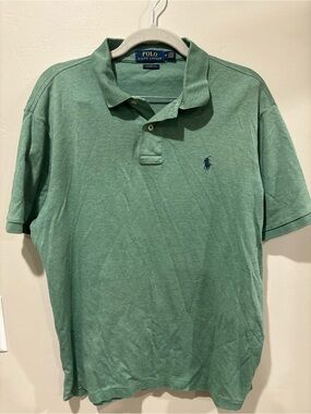 Ralph Lauren Polo Shirt in Heather Green with Navy Pony